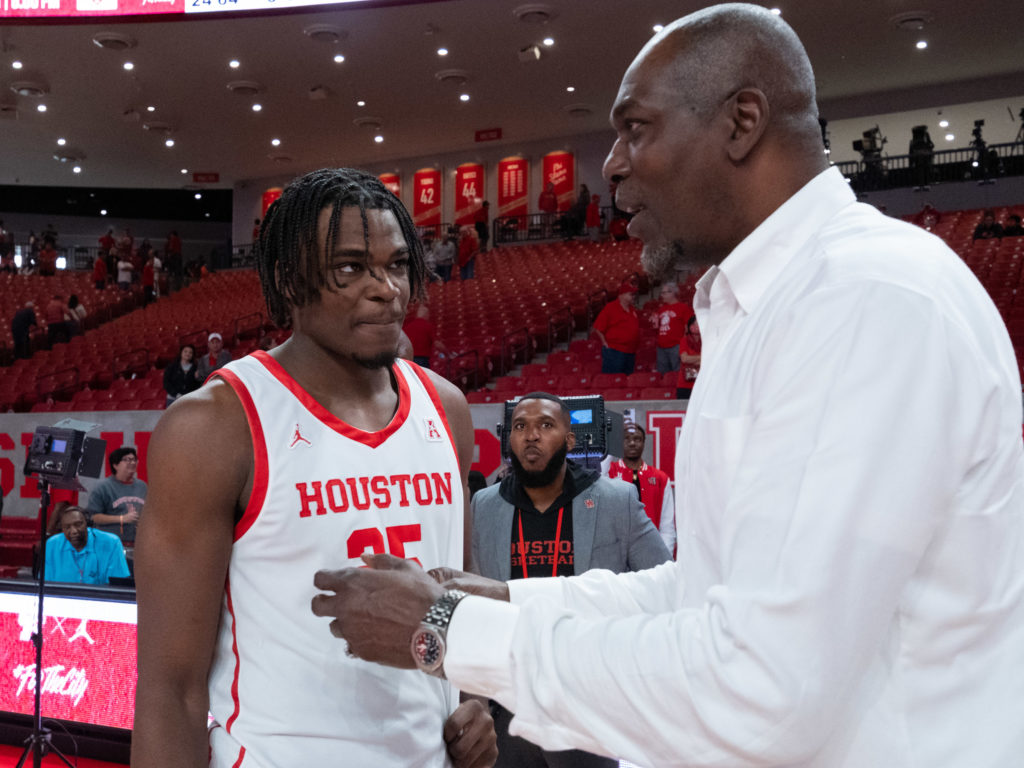 Jarace Walker spent time with Hakeem Olajuwon, one of the greatest players of all time, during his one season at UH. (Photo by F. Carter Smith)