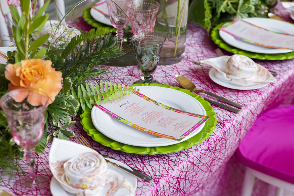 Beautiful tablescapes mimicked Waterman's designs.