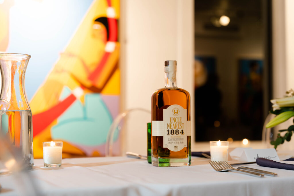 Uncle Nearest Premium Whiskey was one of the sponsors for "Colorful Wave, White Sea" dinner at W.A.A.S. Gallery (Photo by Demetri Sheffield)