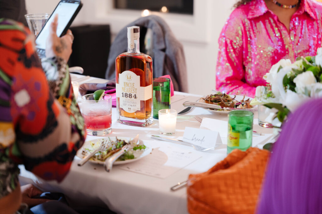 Boxwood Hospitality Group, with Dallas native Chef Justo Blanco, served a three-course meal of a mushroom tartine starter, a main course of either braised short rib, pistachio-crusted salmon, or Yukon gold potato lasagna, and cheesecake for dessert.  (Photo by Demetri Sheffield)