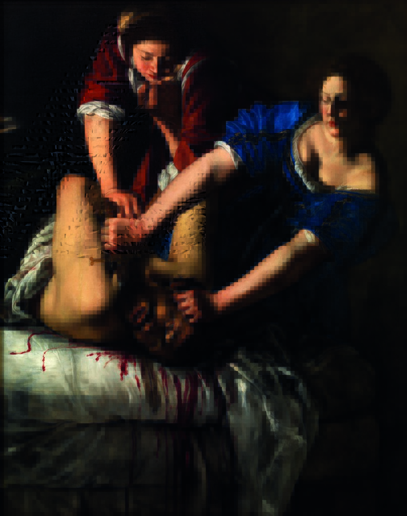 Artemisia Gentileschi's "Judith and Holofernes," 1608, (Courtesy Museum of Fine Arts, Houston and Museo e Real Bosco di Capodimonte, Naples)