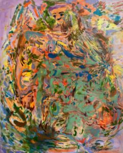 Someone I don’t know but she_he looks happy 2023 Oil on Canvas Approx 25.7 x 21in