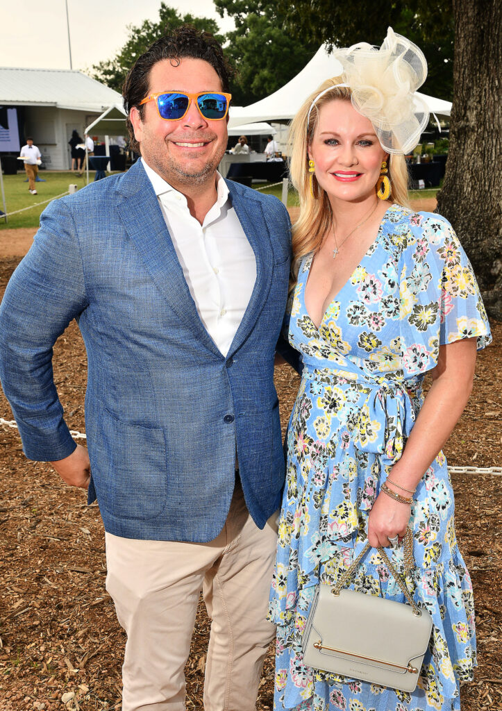Clark & Ashley Beecher at the Bo's Place Hats, Hearts & Horseshoes Kentucky Derby party at Houston Polo Club. (Photo by Dave Rossman)