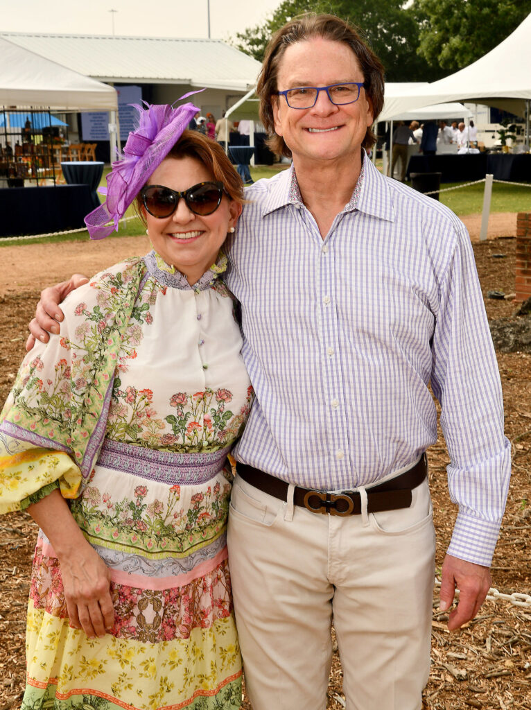 Debbie & Mark Gregg at the Bo's Place Hats, Hearts & Horseshoes Kentucky Derby party at Houston Polo Club. (Photo by Dave Rossman)