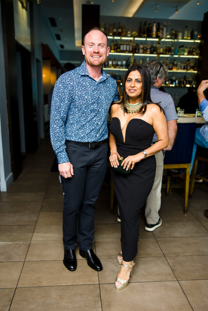 Tris Chef Austin Simmons, Ruchi Mukherjee at launch of the "Woodlands Edition" of the International Mother's Day Celebration (Photo by Hung L. Truong)