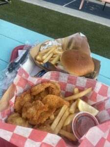 Food is easy to order from the food truck at Moonshine Deck. Just use the QR code that's on each table.