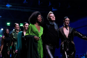 Ken Downing and Models on runway wearing Halston