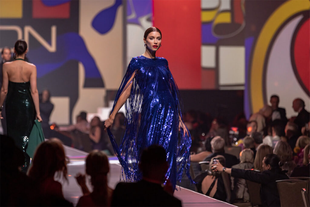 Model wearing Halston (Photo by Thomas Garza)