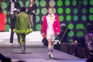 Model wearing Hive and Colony