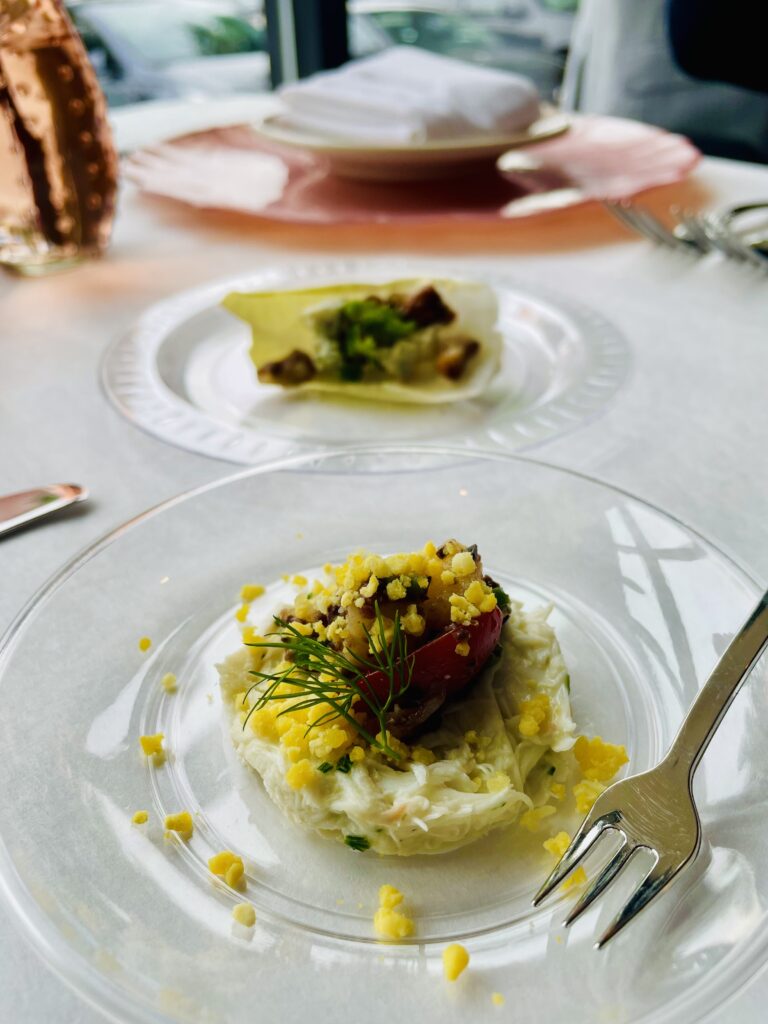 Le Margot - a sample size of the Crab Niçoise at a preview party held on Saturday. (Photo by Courtney Dabney)