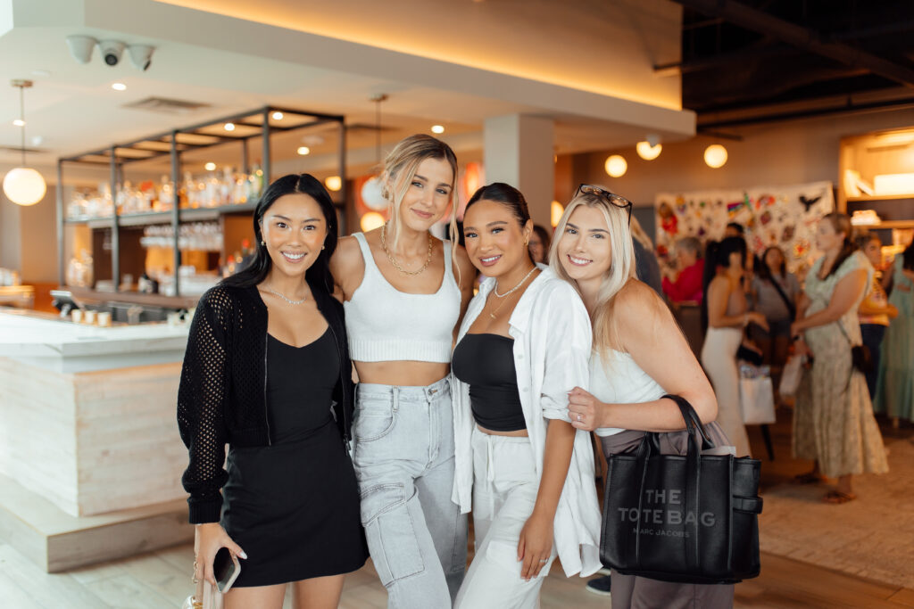Jasmine Nguyen, Reagan Bregman, Ona Deshazo, Mckayla Luck-Burns at the Georgia James pop-up shopping event. (Photo by Emma Umana)
