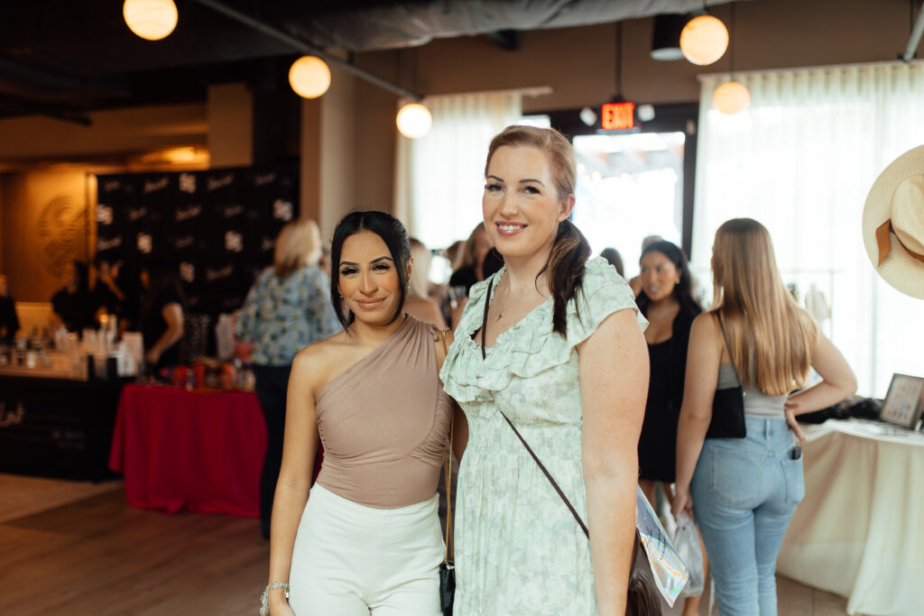 Miriam Cruz, Rebecca Cid at the Georgia James pop-up shopping event. (Photo by Emma Umana)