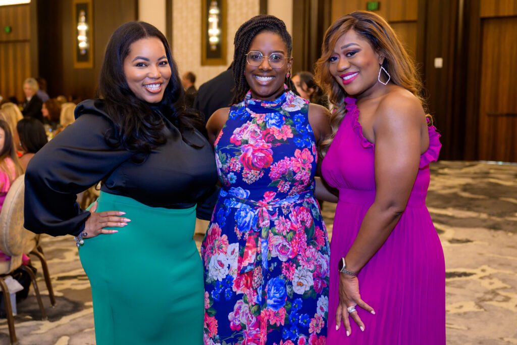 Courtney Taylor, Toni Walton, Raven Watson at the PaperCity Philanthropy in Fashion Best Dressed luncheon (Photo by Michelle Watson)