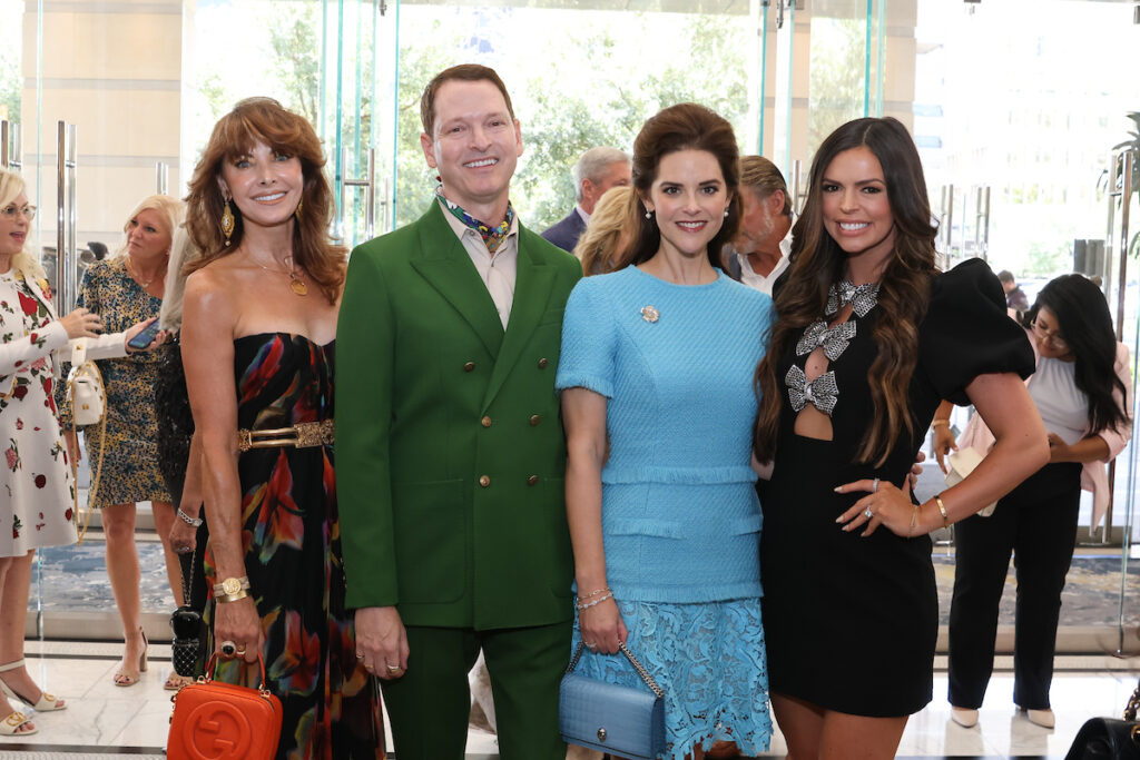 Marla Hurley, Brian McCulloch, Ann Ayre, Logan Lester Tafelski at the PaperCity Philanthropy in Fashion Best Dressed luncheon (Photo by Priscilla Dickson)