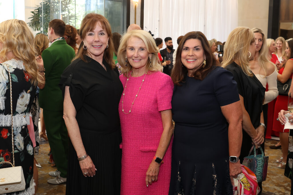 Elizabeth Stein, Denise Monteleone, Lesha Elsenbrook at the PaperCity Philanthropy in Fashion Best Dressed luncheon (Photo by Priscilla Dickson)