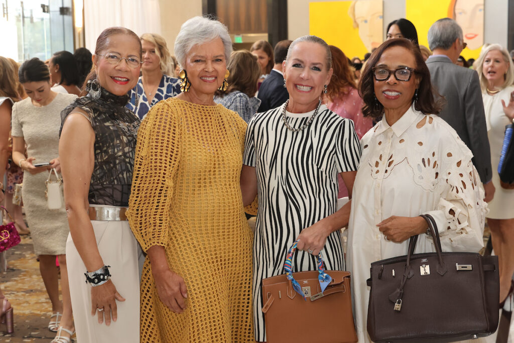 Four Hall of Fame honorees Merele Yarborough, Galya Gardner, Rosemary Schatzman, Phyllis Williams at the PaperCity Philanthropy in Fashion Best Dressed luncheon (Photo by Priscilla Dickson)