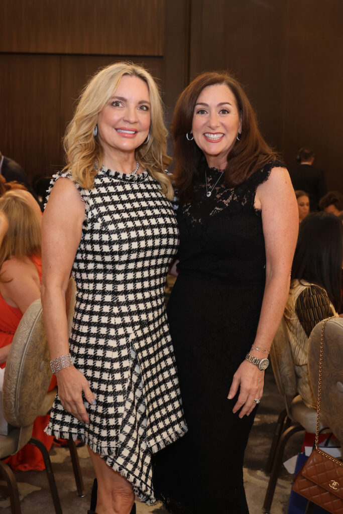 Melissa Juneau, Memorial Hermann Health System senior vice president Amalia Stanton, chief of communications and marketing officer, at the PaperCity Philanthropy in Fashion Best Dressed luncheon (Photo by Priscilla Dickson)