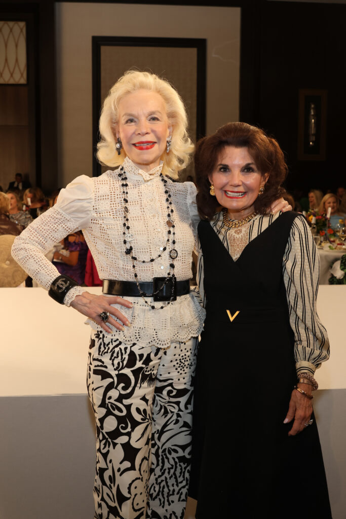 Lynn Wyatt, Linda McReynolds at the PaperCity Philanthropy in Fashion Best Dressed luncheon (Photo by Priscilla Dickson)