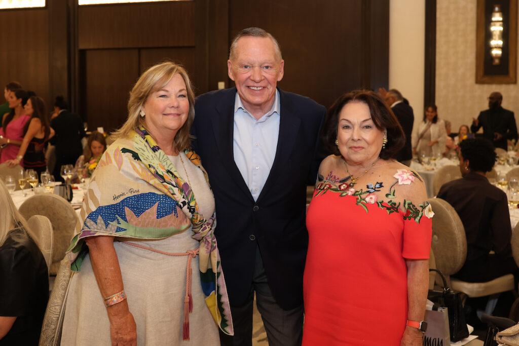 Kathy McCord, Richard Flowers, Rose Cullen at the PaperCity Philanthropy in Fashion Best Dressed luncheon (Photo by Priscilla Dickson)