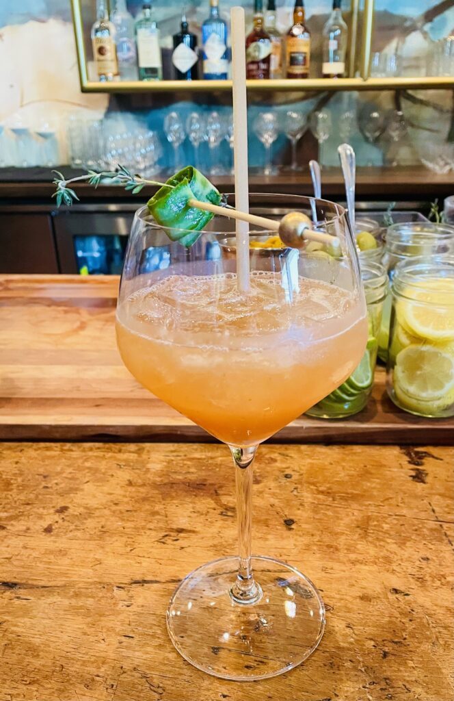 Ellerbe's new seasonal cocktail called the Garden Spritz. (Photo by Courtney Dabney)