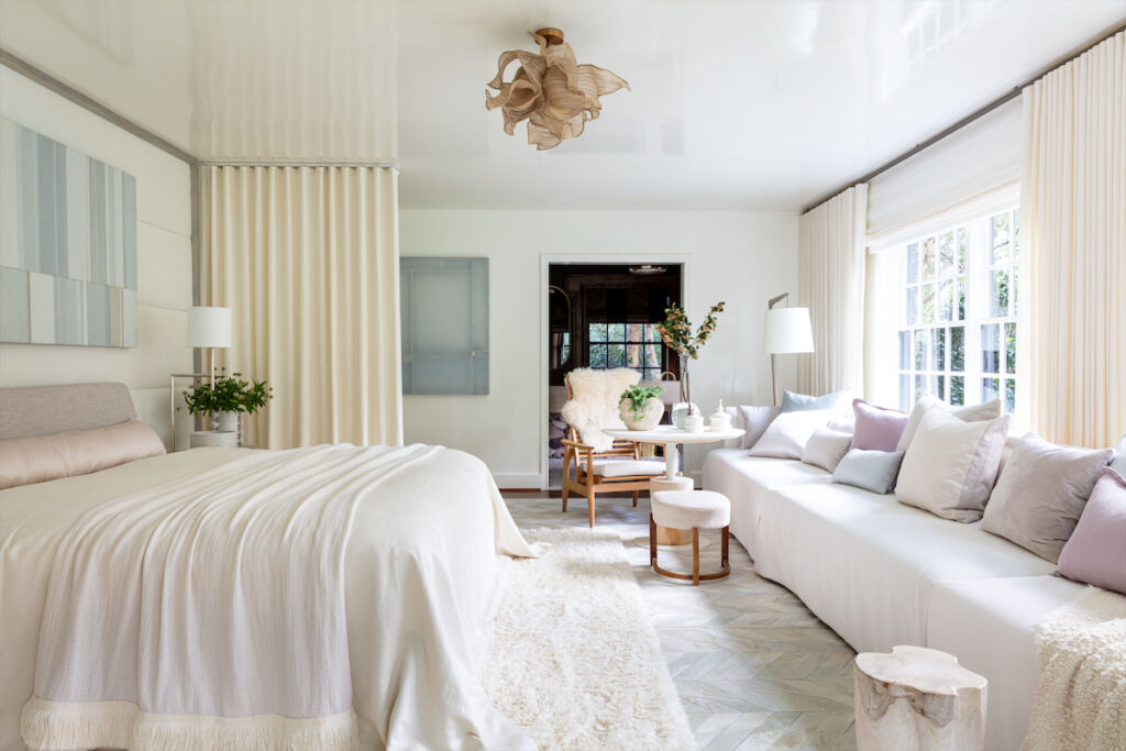 Primary Bedroom: Bronwyn Ford and Ken Pursley of Pursley Dixon Ford Interior Design (Photo by Nickolas Sargent)