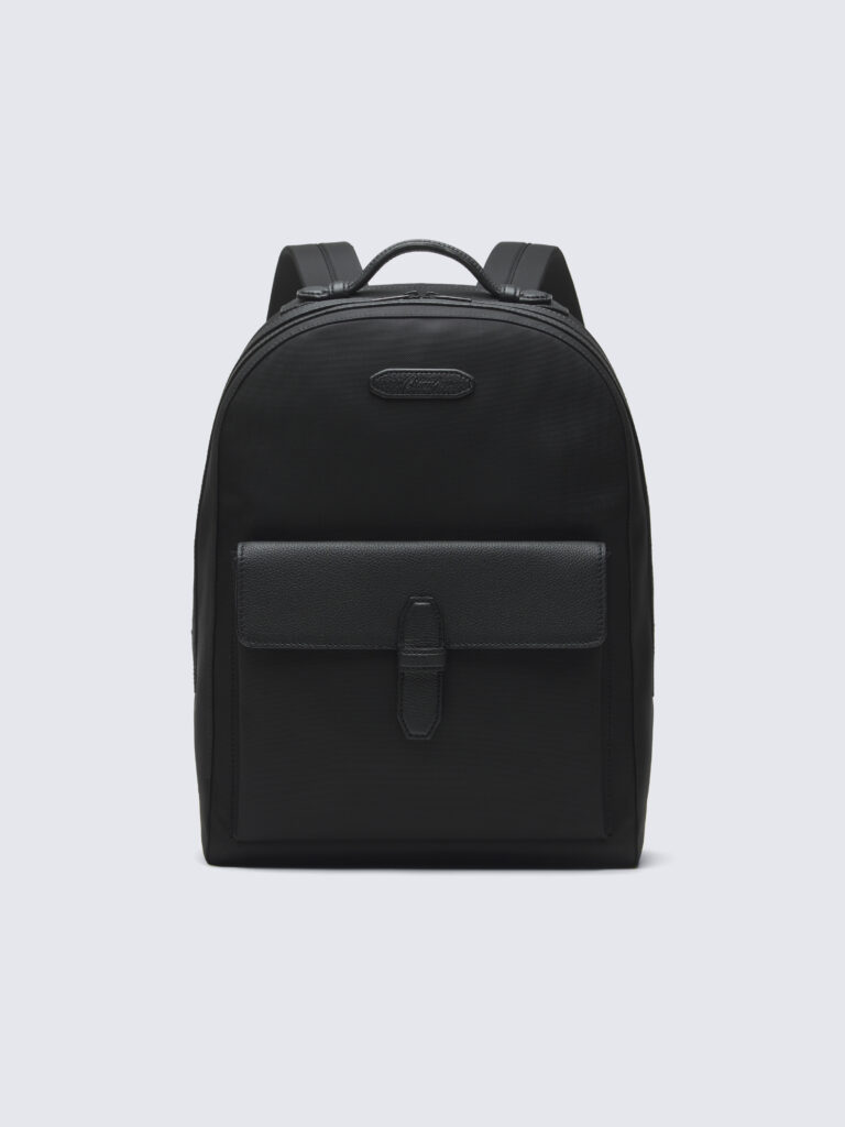 Brioni Black Nylon and Rodos Leather Backpack