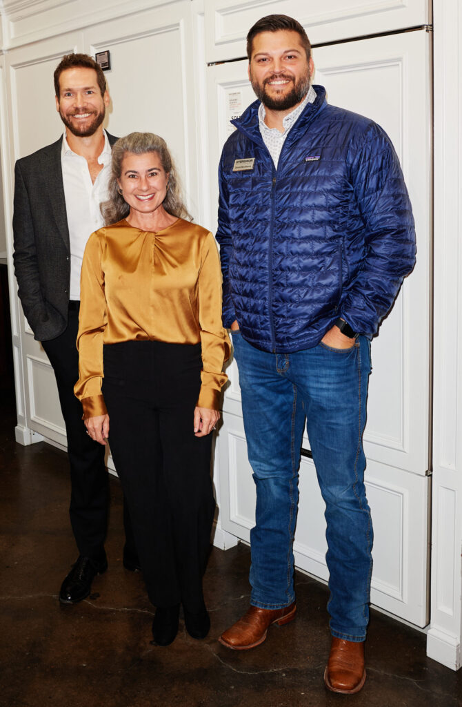 Jared Hinton, Christy Marceaux, Derek McAdams at Monogram event at Capital Distributing