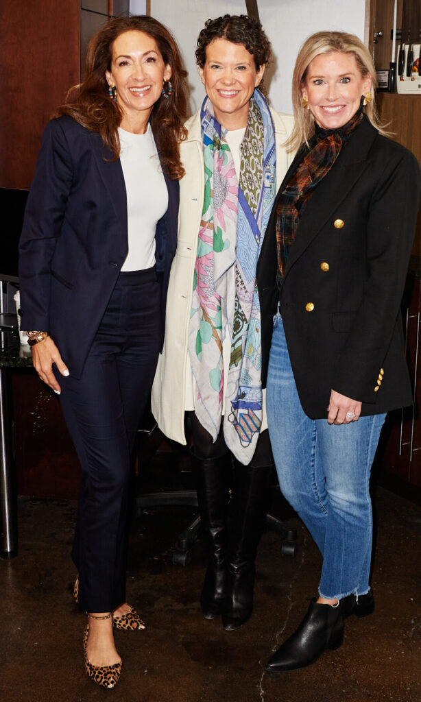 Katherine Nicholson, Brooke Dowdy, Maura Houchard at Monogram event at Capital Distributing
