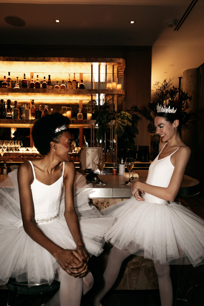 Ballerinas lounging barside (Photo by Rebecca Patton, BECKLEY)