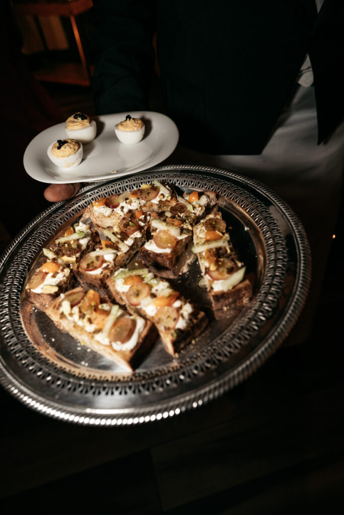 Caviar Deviled Eggs and Whipped Ricotta Toast (Photo by Rebecca Patton, BECKLEY)