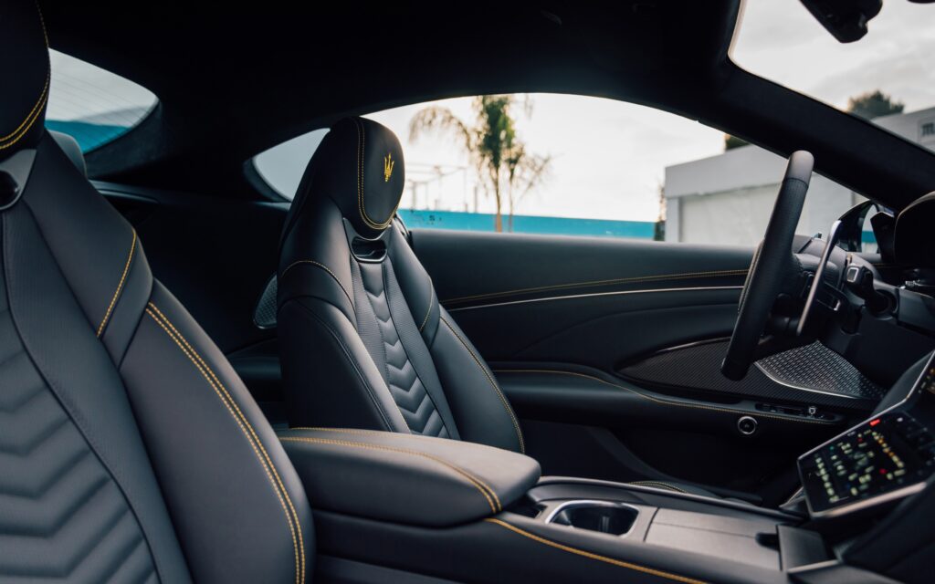 The trunk is about 20 percent bigger than the original GranTurismo's, now complete with an integrated pass-through into the rear seatback for those impromptu ski trips. (Courtesy Maserati)