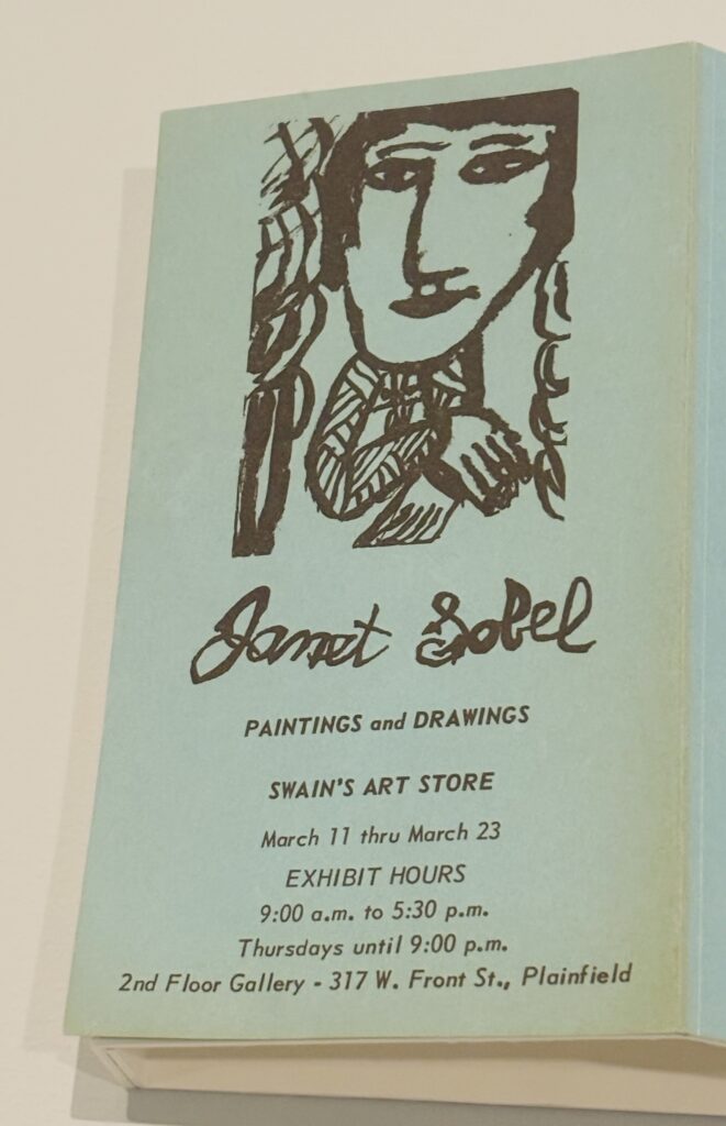 A catalogue for a Janet Sobel exhibit in Plainfield New Jersey. (Photo by Ericka Schiche)