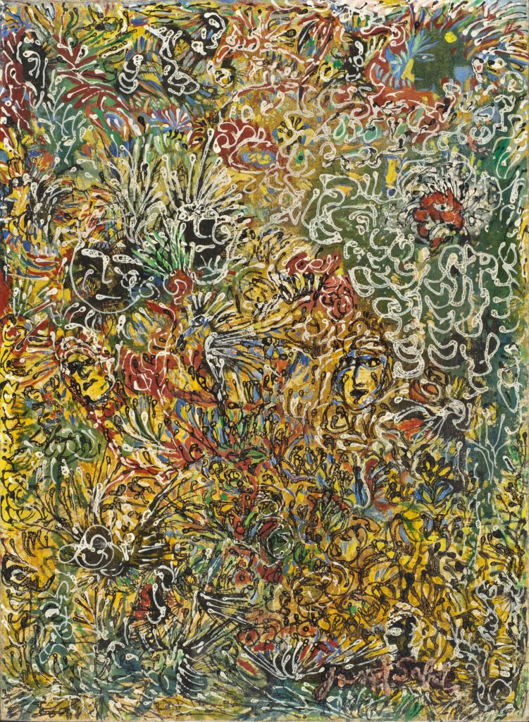 Janet Sobel's "The Burning Bush" (1944), at Los Angeles County Museum of Art. (© Janet Sobel. Photo © Museum Associates/LACMA)
