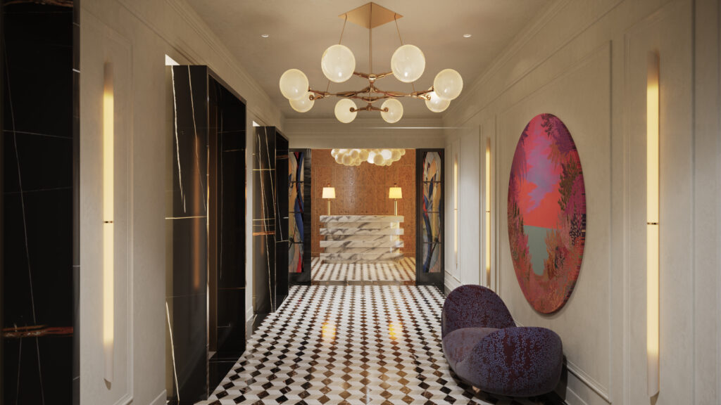 Rendering of the entrance hall of Park House Houston