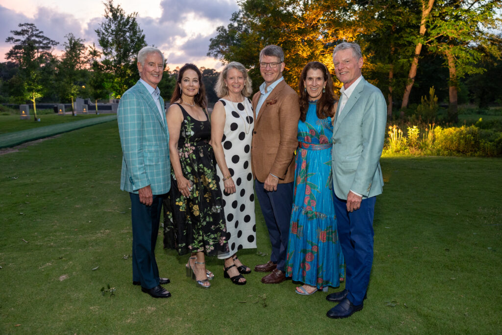 Event chairs Paul & Karol Barnhart, Diane & David Modesett, Kate & Steve Gibson at the Memorial Park Conservancy 100th anniversary dinner. (Photo by Jenny Antill)