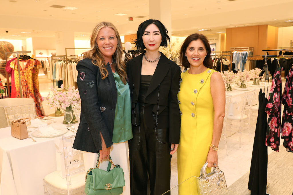 Melissa Sugulas, Best Dressed honorees Carrie Brandsberg-Dahl and Stacey Lindseth at the Neiman Marcus luncheon. (Photo by Priscilla Dickson)
