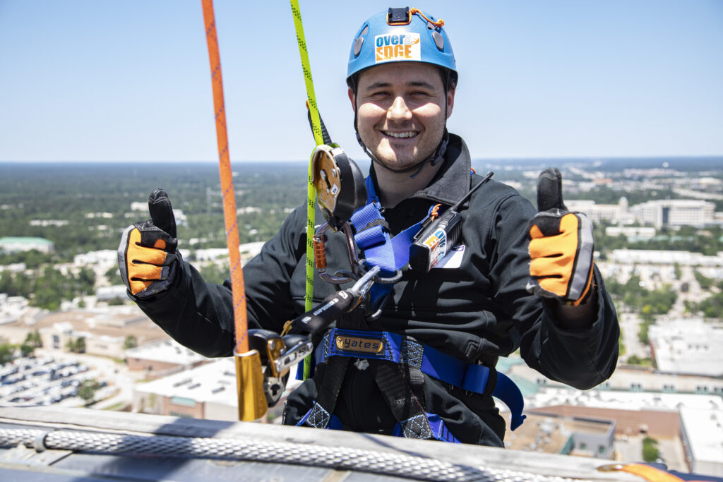 Philip Gallegos serves on the board for Camp for All, and has gone "Over the Edge" five times. Gallegos works for Howard Hughes.