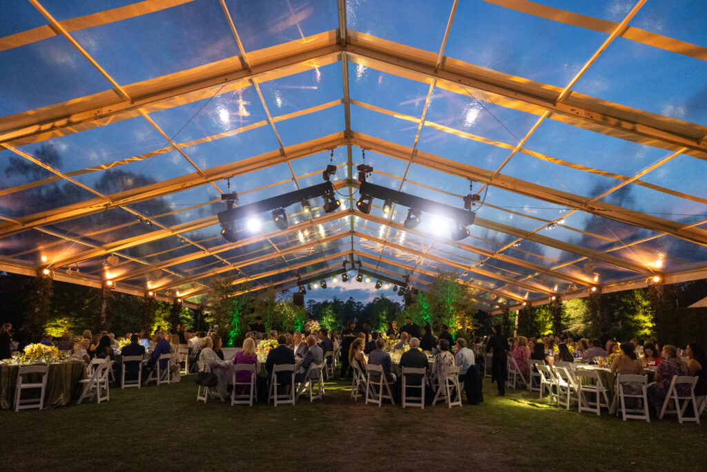 Twilight at the Memorial Park Conservancy 100th anniversary dinner. (Photo by Jenny Antill)