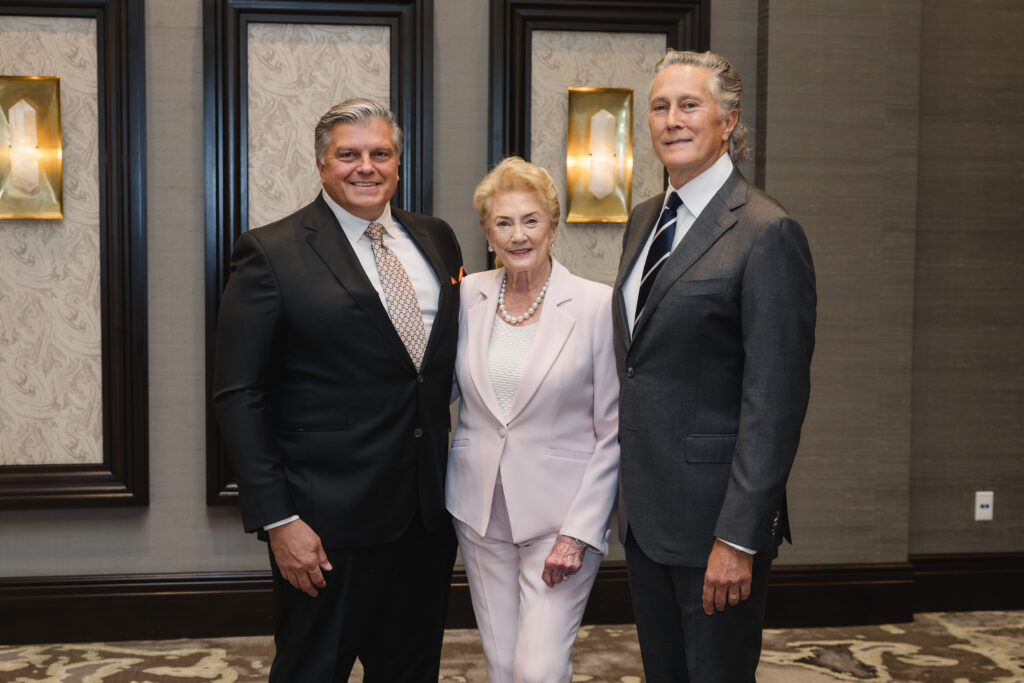 John T. Cone, Patsy Fourticq, Greg Fourticq at the MD Anderson 'Conversation With a Living Legend' event. (Photo by Johnny Than)