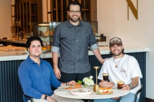 Maven Coffee Cocktail owners Juan Carlos Martinez de Aldecoa, Nicolás “Nico” Baizán de Aldecoa, and Lance McCullers Jr.