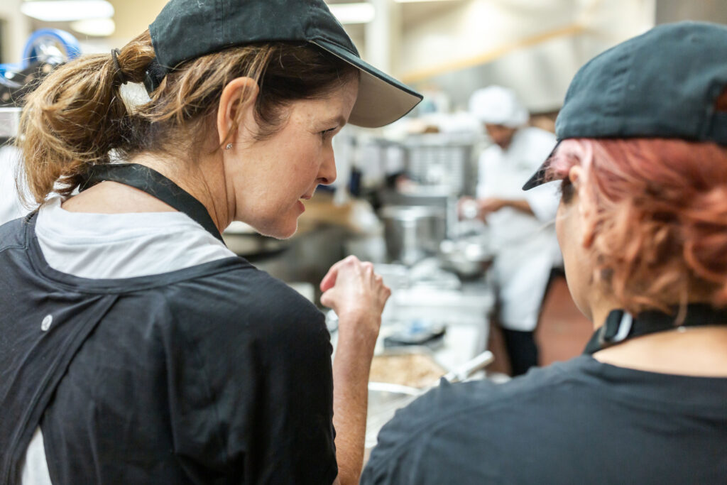 Kim Brown, left, founded Belong Kitchen in Memorial City. (Photo by Marlo Wise)