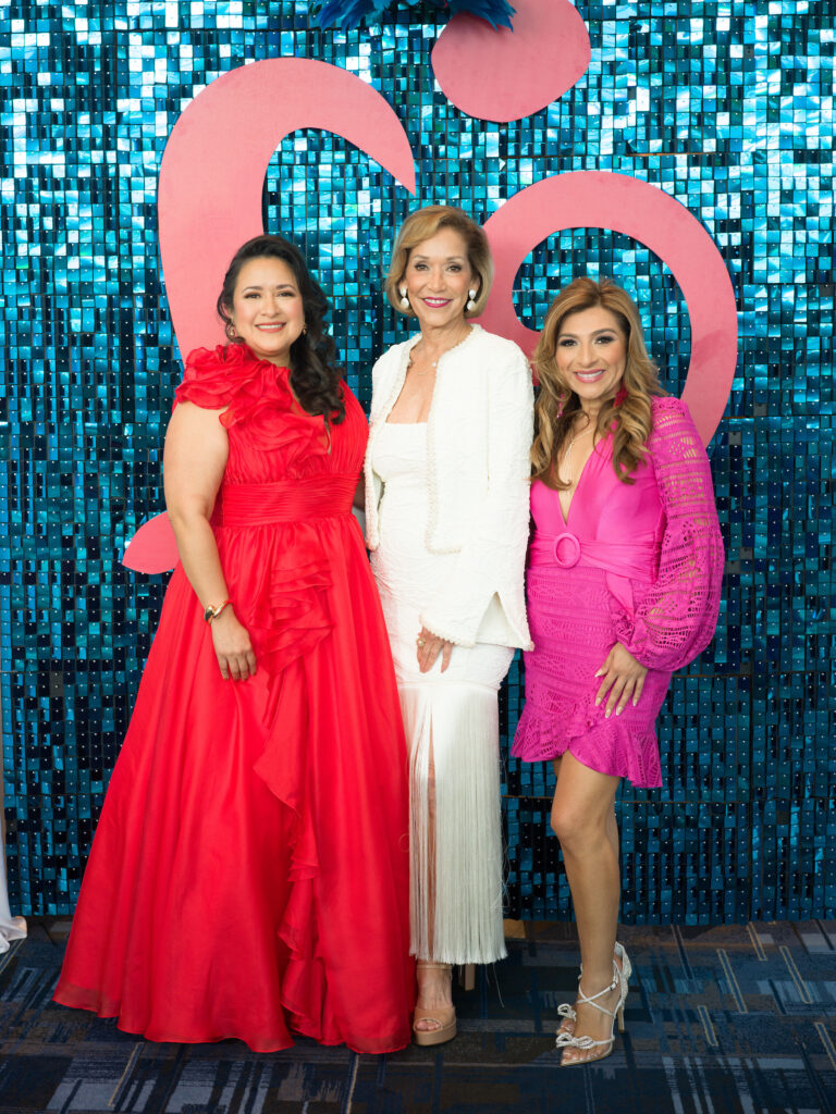 Patricia Garcia, Becky Reyes, Jolene Trevino at the Latin Women's Initiative fashion show and luncheon. (Photo by Daniel Ortiz)