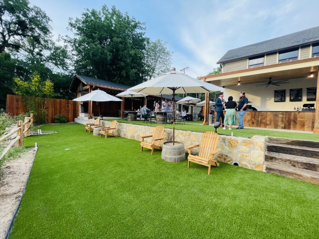 The added bar towards the back of the property with Adirondacks set to take in the view. (Photo by Courtney Dabney)
