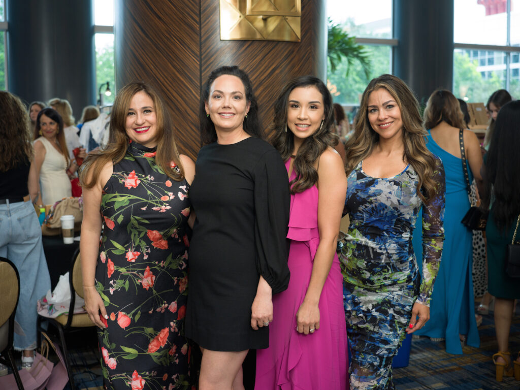 Sarah Padua, Jacqueline Mendenhall, Lauren Ramirez, Lisa Joubert at the Latin Women's Initiative fashion show and luncheon. (Photo by Daniel Ortiz)