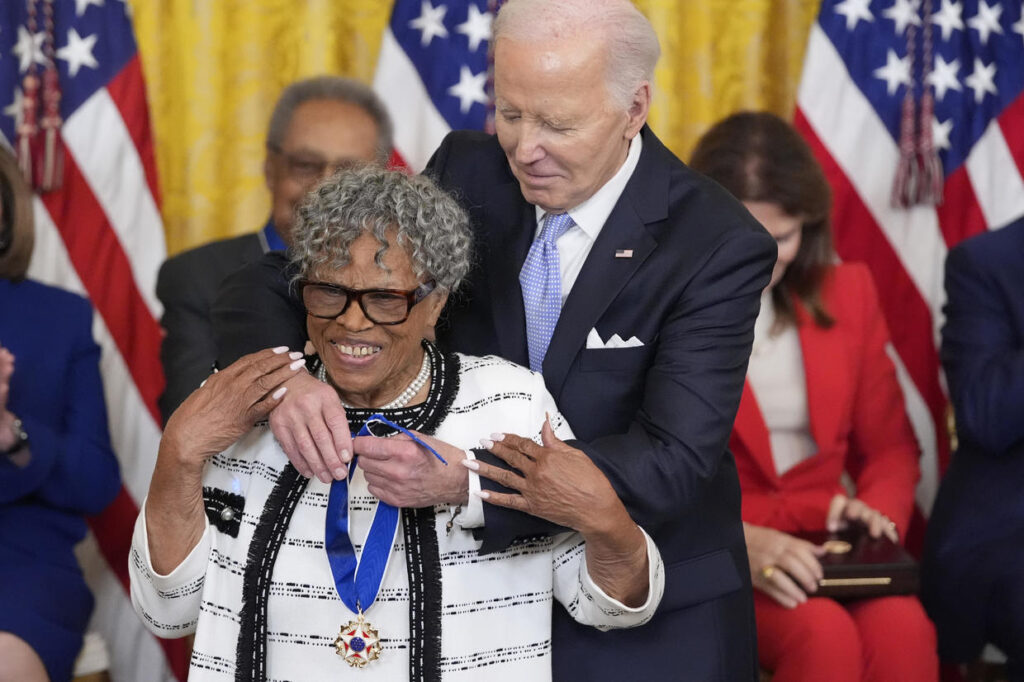 Opal Lee will be honored by Fort Worth Opera, after receiving the Presidential Medal of Freedom, Friday, May 3, 2024, in Washington. (Photo by Alex Brandon - Associated Press)