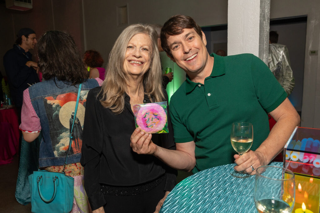 Ann Stautberg, Andrew Durham at the 2024 Glasstire Party and Auction (Photo by Jenny Antill) 