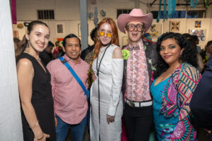Dylan Ellery Anderson, Pablo Cardoza, Megan Olivia Ebel, Alton DuLaney, Janavi Mahimtura Folmsbee at the 2024 Glasstire Party and Auction (Photo by Jenny Antill)