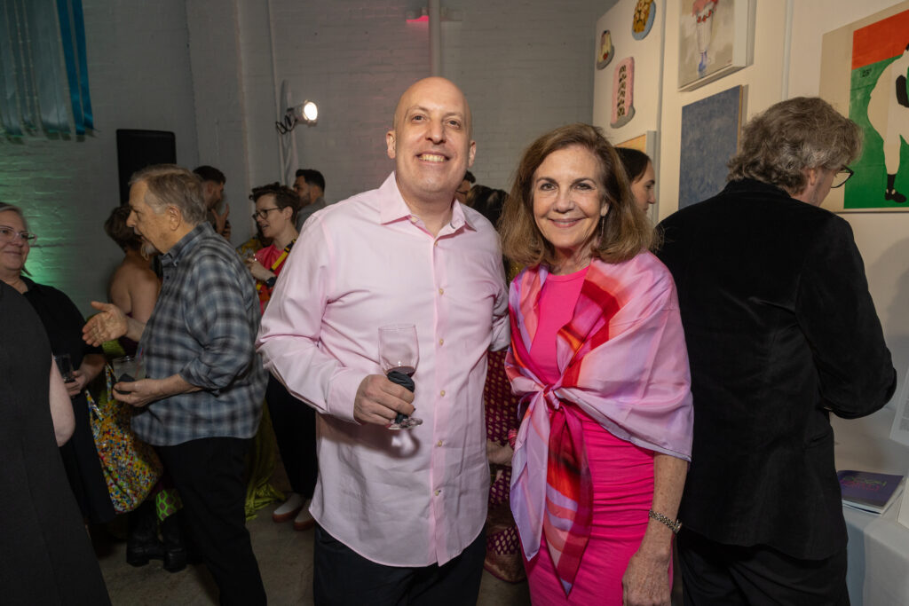Howard Sherman & Jereann Chaney at the 2024 Glasstire Party and Auction (Photo by Jenny Antill)