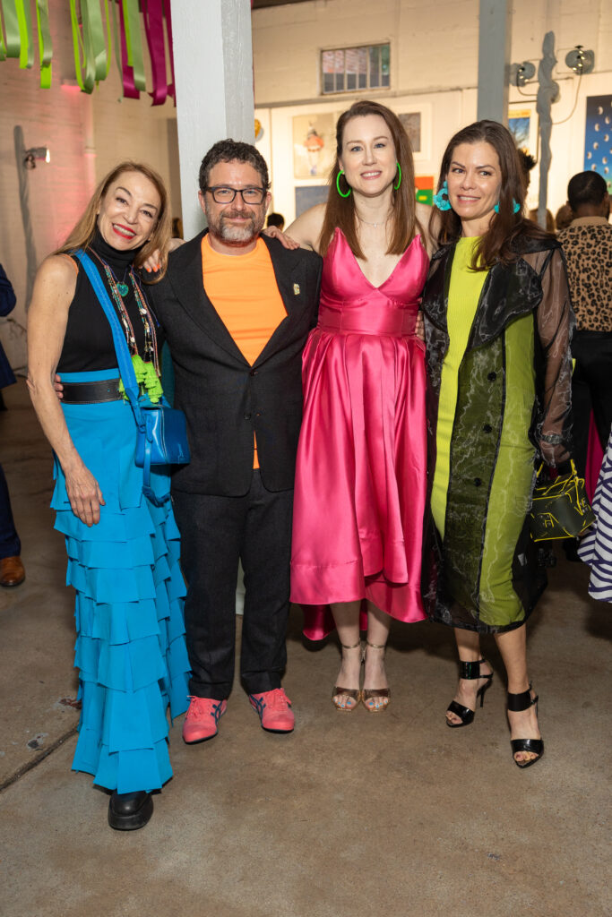 Janice Freeman, Mara & Erick Calderon, Kelley Devine at the 2024 Glasstire Party and Auction (Photo by Jenny Antill)