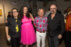 Lee Anthony, Leslie Moody Castro, Jorge Blanco, Travis Capps at the 2024 Glasstire Party and Auction (Photo by Jenny Antill)
